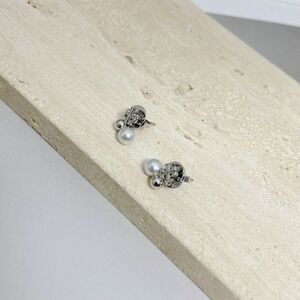 Tory Burch Silver Pearl Earrings